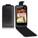 CUSTODIA FLIP VERTICALE PELLE per NGM WEMOVE POLARIS CON INTERNO IN TPU SILICONE COLORE NERO