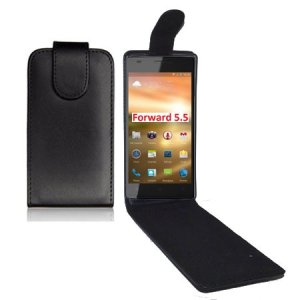 CUSTODIA FLIP VERTICALE PELLE per NGM FORWARD 5.5 CON INTERNO IN TPU SILICONE COLORE NERO