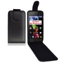 CUSTODIA FLIP VERTICALE PELLE per ARCHOS 45 PLATINUM 4.5" POLLICI COLORE NERO