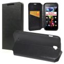 CUSTODIA FLIP ORIZZONTALE PELLE per ARCHOS 50 PLATINUM 5" POLLICI CON INTERNO IN TPU SILICONE, STAND E PORTA CARTE COLORE NERO