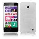 CUSTODIA TPU SILICONE per NOKIA LUMIA 630 COLORE BIANCO EFFETTO METALLICO