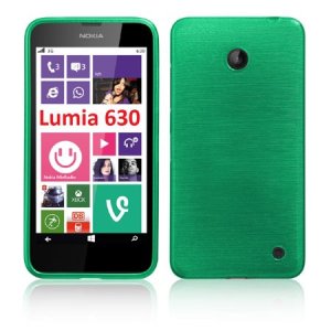 CUSTODIA TPU SILICONE per NOKIA LUMIA 630 COLORE VERDE EFFETTO METALLICO