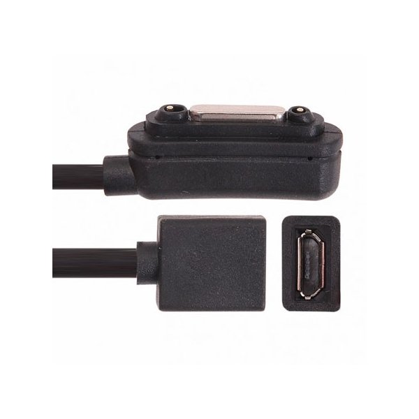 ADATTATORE MAGNETICO per SONY XPERIA Z1, XPERIA Z ULTRA CON ENTRATA MICRO USB FEMMINA CON CAVO COLORE NERO (SOLO CARICA)