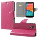 CUSTODIA per LG NEXUS 5 (D820) FLIP ORIZZONTALE SIMILPELLE CON STAND E TASCHE PORTA CARTE COLORE ROSA