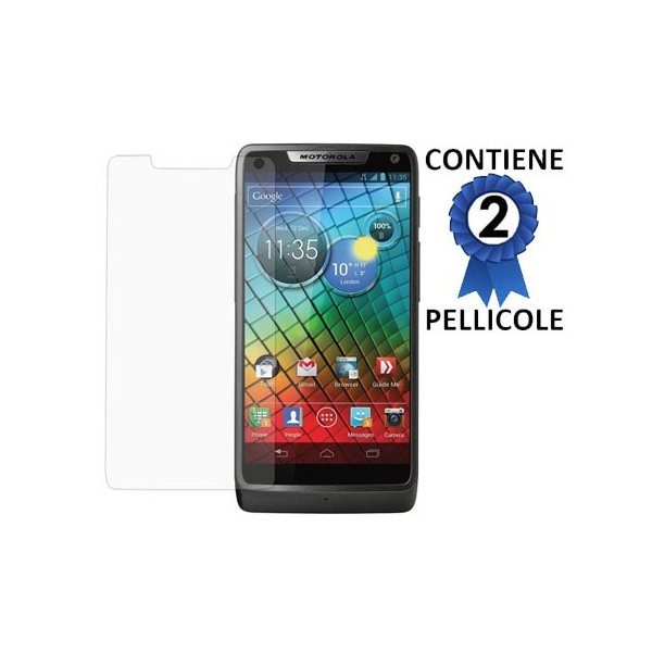 PELLICOLA PROTEGGI DISPLAY per MOTOROLA RAZR D3 XT919 CONFEZIONE 2 PEZZI