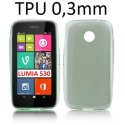 CUSTODIA GEL TPU SILICONE ULTRA SLIM 0,3mm per NOKIA LUMIA 530 COLORE NERO TRASPARENTE