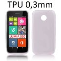 CUSTODIA GEL TPU SILICONE ULTRA SLIM 0,3mm per NOKIA LUMIA 530 COLORE ROSA TRASPARENTE