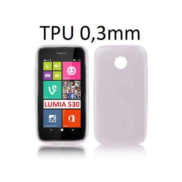 CUSTODIA GEL TPU SILICONE ULTRA SLIM 0,3mm per NOKIA LUMIA 530 COLORE ROSA TRASPARENTE