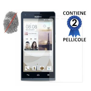 PELLICOLA PROTEGGI DISPLAY ANTI IMPRONTA per HUAWEI ASCEND G6 LTE 4G, ASCEND P7 MINI CONFEZIONE 2 PEZZI