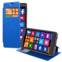 CUSTODIA FLIP ORIZZONTALE PELLE per NOKIA LUMIA ICON 929, LUMIA 930 CON FINESTRA ID ED INTERNO IN TPU SILICONE COLORE BLU