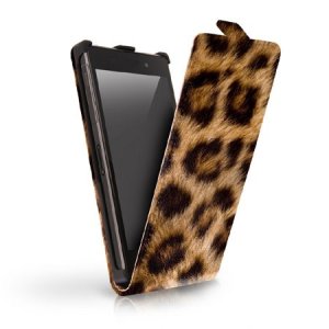 CUSTODIA FLIP VERTICALE SLIM PELLE per NOKIA LUMIA 630 FANTASIA LEOPARDO