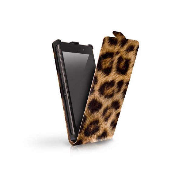 CUSTODIA FLIP VERTICALE SLIM PELLE per NOKIA LUMIA 630 FANTASIA LEOPARDO