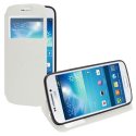 CUSTODIA FLIP ORIZZONTALE PELLE per SAMSUNG G7106 GALAXY GRAND 2 CON STAND, FINESTRA ID ED INTERNO IN TPU COLORE BIANCO