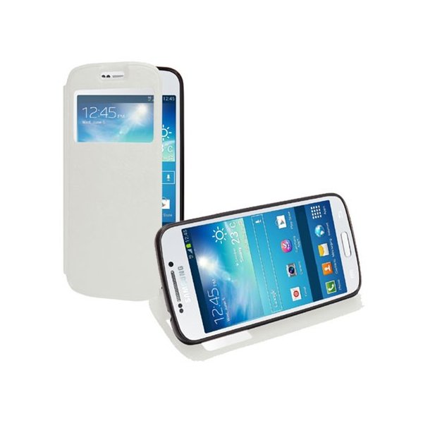 CUSTODIA FLIP ORIZZONTALE PELLE per SAMSUNG G7106 GALAXY GRAND 2 CON STAND, FINESTRA ID ED INTERNO IN TPU COLORE BIANCO