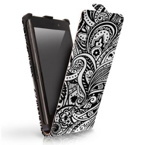 CUSTODIA FLIP VERTICALE SLIM PELLE per SAMSUNG S7562 GALAXY S DUOS, S7560 GALAXY TREND, S7580 FANTASIA PAISLEY