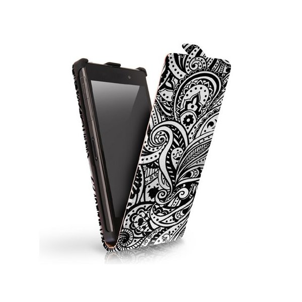 CUSTODIA FLIP VERTICALE SLIM PELLE per SAMSUNG S7562 GALAXY S DUOS, S7560 GALAXY TREND, S7580 FANTASIA PAISLEY