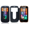 CUSTODIA FLIP ORIZZONTALE CON FINESTRA ID per NOKIA LUMIA 630 COLORE BLU (NO RIMOZIONE COVER)