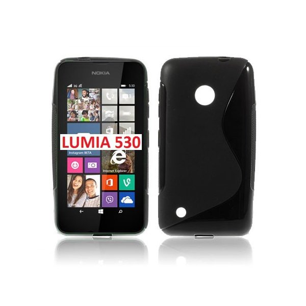 CUSTODIA GEL TPU SILICONE DOUBLE per NOKIA LUMIA 530 COLORE NERO