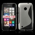 CUSTODIA GEL TPU SILICONE DOUBLE per NOKIA LUMIA 530 COLORE BIANCO-TRASPARENTE