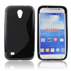 CUSTODIA GEL TPU SILICONE DOUBLE per SAMSUNG G3586 GALAXY CORE LITE COLORE NERO