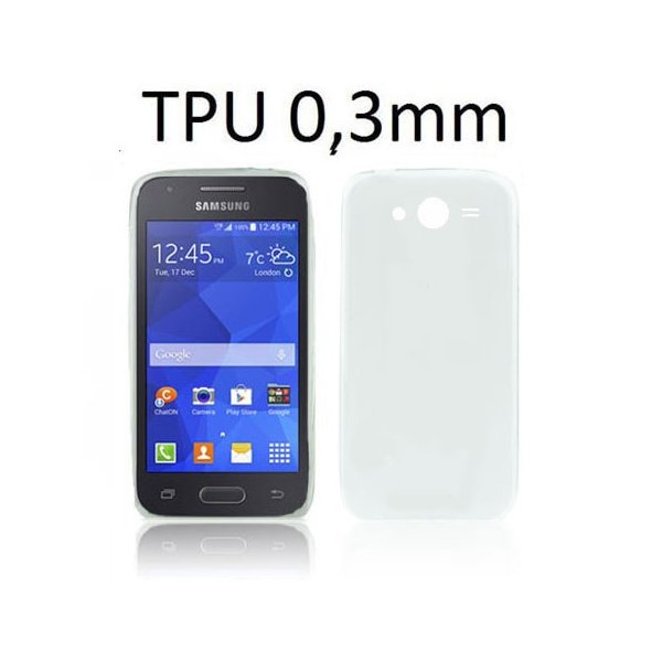 CUSTODIA GEL TPU SILICONE ULTRA SLIM 0,3mm per SAMSUNG G313H GALAXY TREND 2, G318 TREND 2 LITE COLORE BIANCO TRASPARENTE