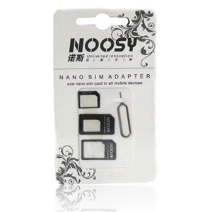 ADATTATORE SIM KIT 4 IN 1 DA NANO SIM a MICRO SIM, da NANO SIM a SIM, da MICRO SIM a SIM CON GRAFFETTA COLORE NERO