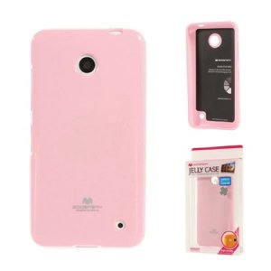 CUSTODIA GEL TPU SILICONE per NOKIA LUMIA 630 COLORE ROSA LUCIDO CON GLITTER ALTA QUALITA' MERCURY BLISTER