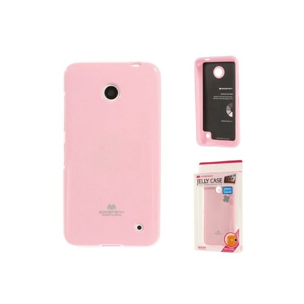 CUSTODIA GEL TPU SILICONE per NOKIA LUMIA 630 COLORE ROSA LUCIDO CON GLITTER ALTA QUALITA' MERCURY BLISTER