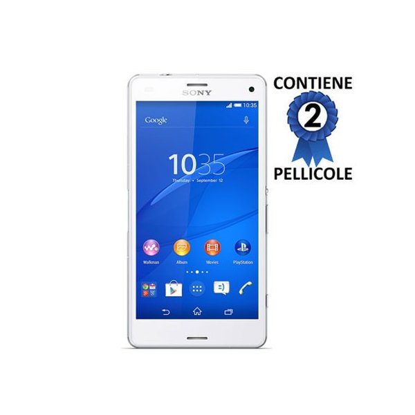 PELLICOLA PROTEGGI DISPLAY per SONY XPERIA Z3 COMPACT D5803, D5833 CONFEZIONE 2 PEZZI