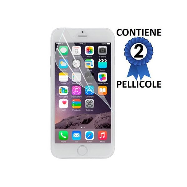 PELLICOLA PROTEGGI DISPLAY per APPLE IPHONE 6, IPHONE 6S 4.7" POLLICI CONFEZIONE 2 PEZZI