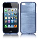 CUSTODIA TPU SILICONE per APPLE IPHONE 4, 4s COLORE BLU ACCIAIO EFFETTO METALLICO