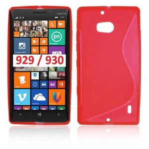 CUSTODIA GEL TPU SILICONE DOUBLE per NOKIA LUMIA ICON 929, LUMIA 930 COLORE ROSSO