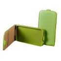 CUSTODIA FLIP VERTICALE SLIM PELLE per LG G3 D850, D855, LS990 CON INTERNO IN TPU SILICONE COLORE VERDE