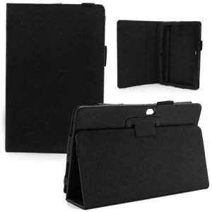 CUSTODIA BOOK ORIZZONTALE PELLE per MICROSOFT SURFACE PRO, SURFACE PRO 2 CON STAND E PORTA PENNA COLORE NERO