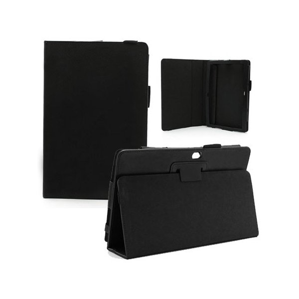 CUSTODIA BOOK ORIZZONTALE PELLE per MICROSOFT SURFACE PRO, SURFACE PRO 2 CON STAND E PORTA PENNA COLORE NERO