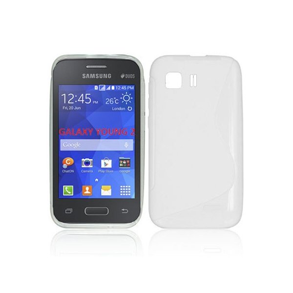 CUSTODIA GEL TPU SILICONE DOUBLE per SAMSUNG G130 GALAXY YOUNG 2 COLORE BIANCO