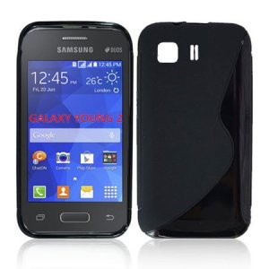 CUSTODIA GEL TPU SILICONE DOUBLE per SAMSUNG G130 GALAXY YOUNG 2 COLORE NERO