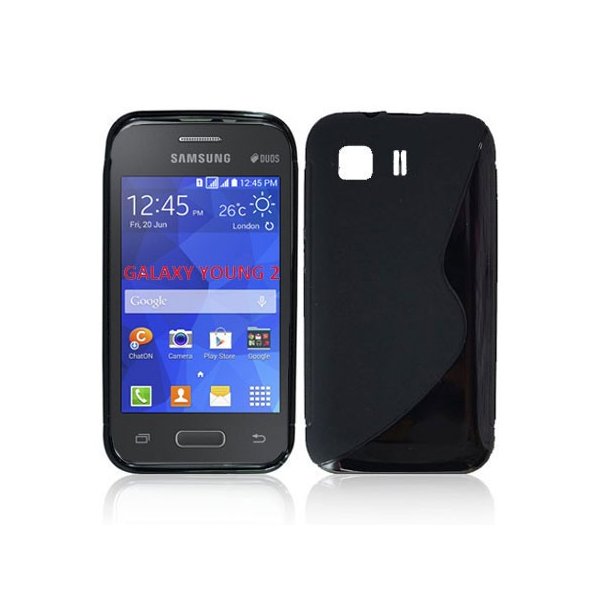 CUSTODIA GEL TPU SILICONE DOUBLE per SAMSUNG G130 GALAXY YOUNG 2 COLORE NERO