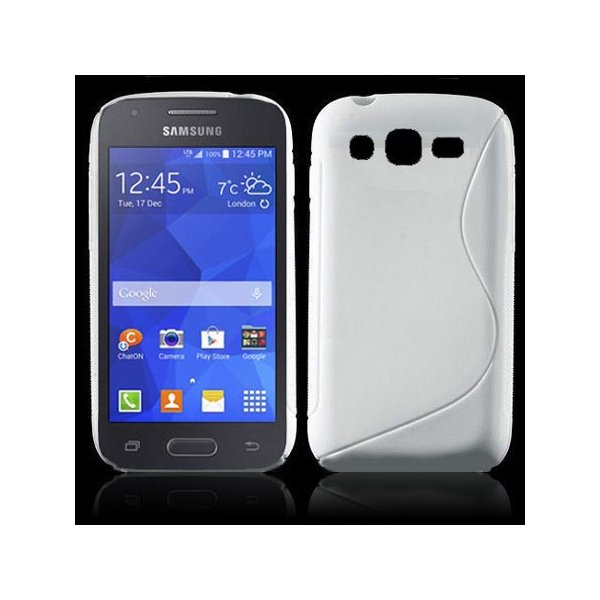 CUSTODIA GEL TPU SILICONE DOUBLE per SAMSUNG G313H GALAXY TREND 2, G318 TREND 2 LITE COLORE BIANCO