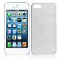 CUSTODIA TPU SILICONE per APPLE IPHONE 5, 5s COLORE BIANCO EFFETTO METALLICO