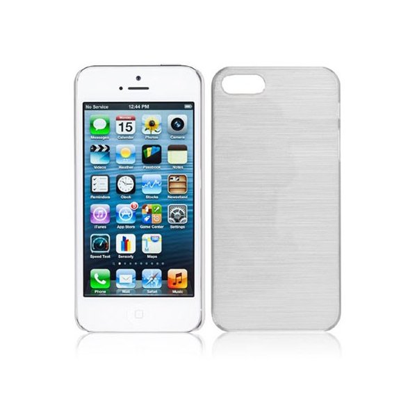 CUSTODIA TPU SILICONE per APPLE IPHONE 5, 5s COLORE BIANCO EFFETTO METALLICO