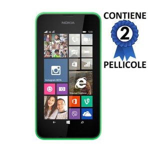 PELLICOLA PROTEGGI DISPLAY per NOKIA LUMIA 530 CONFEZIONE 2 PEZZI