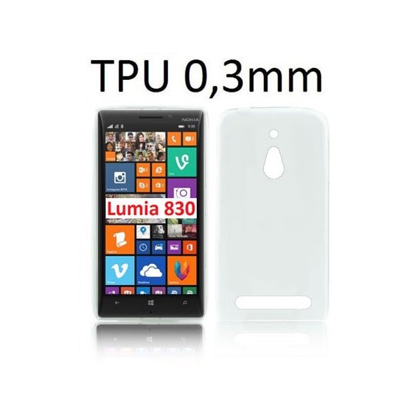 CUSTODIA GEL TPU SILICONE ULTRA SLIM 0,3mm per NOKIA LUMIA 830 COLORE BIANCO TRASPARENTE