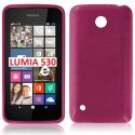 CUSTODIA TPU SILICONE per NOKIA LUMIA 530 COLORE ROSA EFFETTO METALLICO