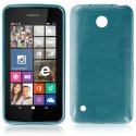 CUSTODIA TPU SILICONE per NOKIA LUMIA 530 COLORE BLU EFFETTO METALLICO