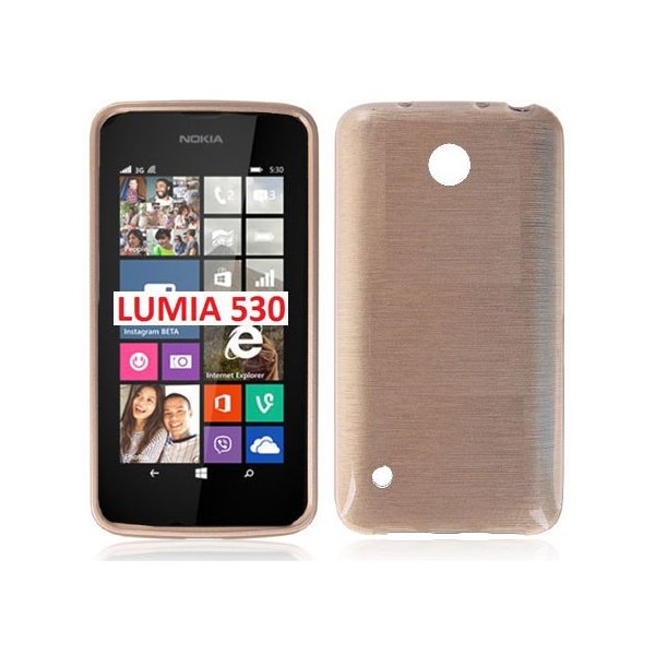 CUSTODIA TPU SILICONE per NOKIA LUMIA 530 COLORE ORO EFFETTO METALLICO