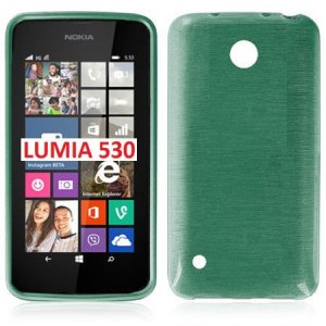 CUSTODIA TPU SILICONE per NOKIA LUMIA 530 COLORE VERDE EFFETTO METALLICO