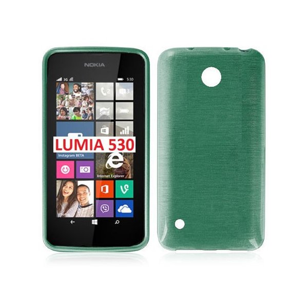 CUSTODIA TPU SILICONE per NOKIA LUMIA 530 COLORE VERDE EFFETTO METALLICO