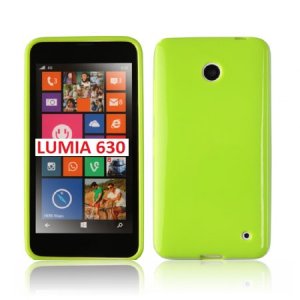 CUSTODIA GEL TPU SILICONE LUCIDA per NOKIA LUMIA 630 COLORE VERDE