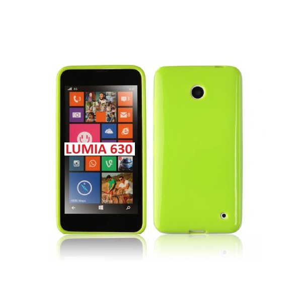 CUSTODIA GEL TPU SILICONE LUCIDA per NOKIA LUMIA 630 COLORE VERDE